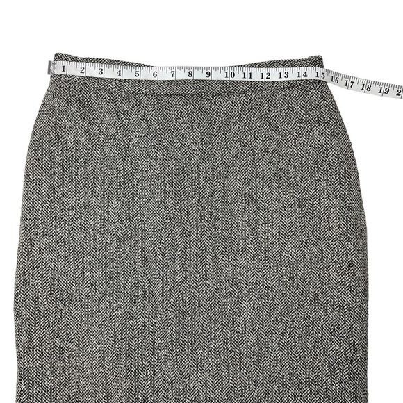 VTG LAUREN RALPH LAUREN Pencil Skirt 8 Classic Herringbone Career Tweed SILK - Picture 5 of 8